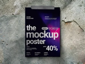 duck tape poster wall mockup