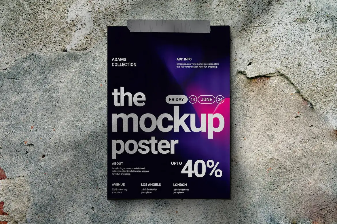 Duck Tape Poster Wall Mockup