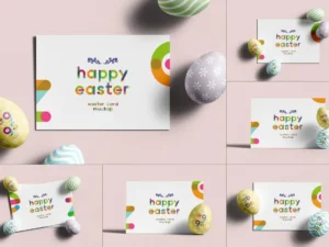 easter eggs card mockup