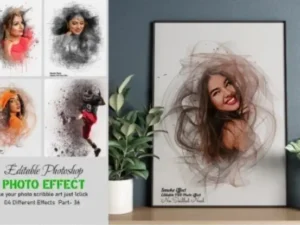 editable mix media art photo effect
