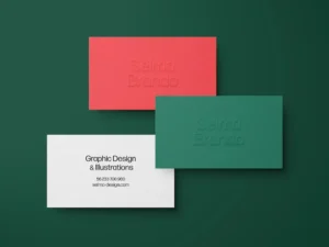 embossed business cards mockup