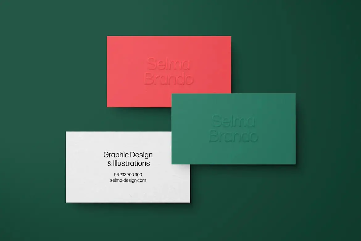 Embossed Business Cards Mockup