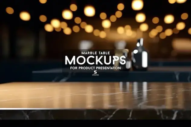 Empty Marble Table Product Mockup-Placement
