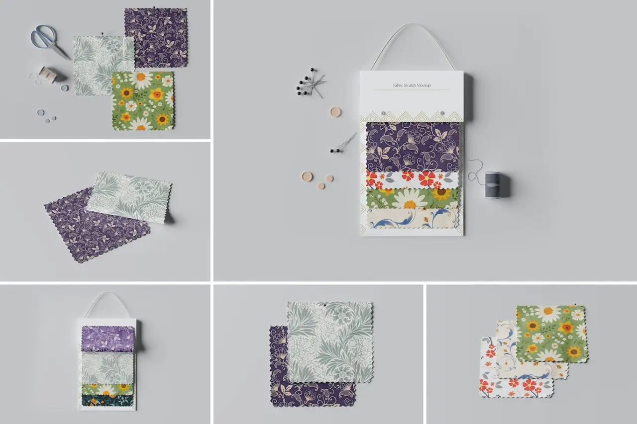 Fabric Swatch Card Mockup
