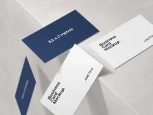 falling business card mockup