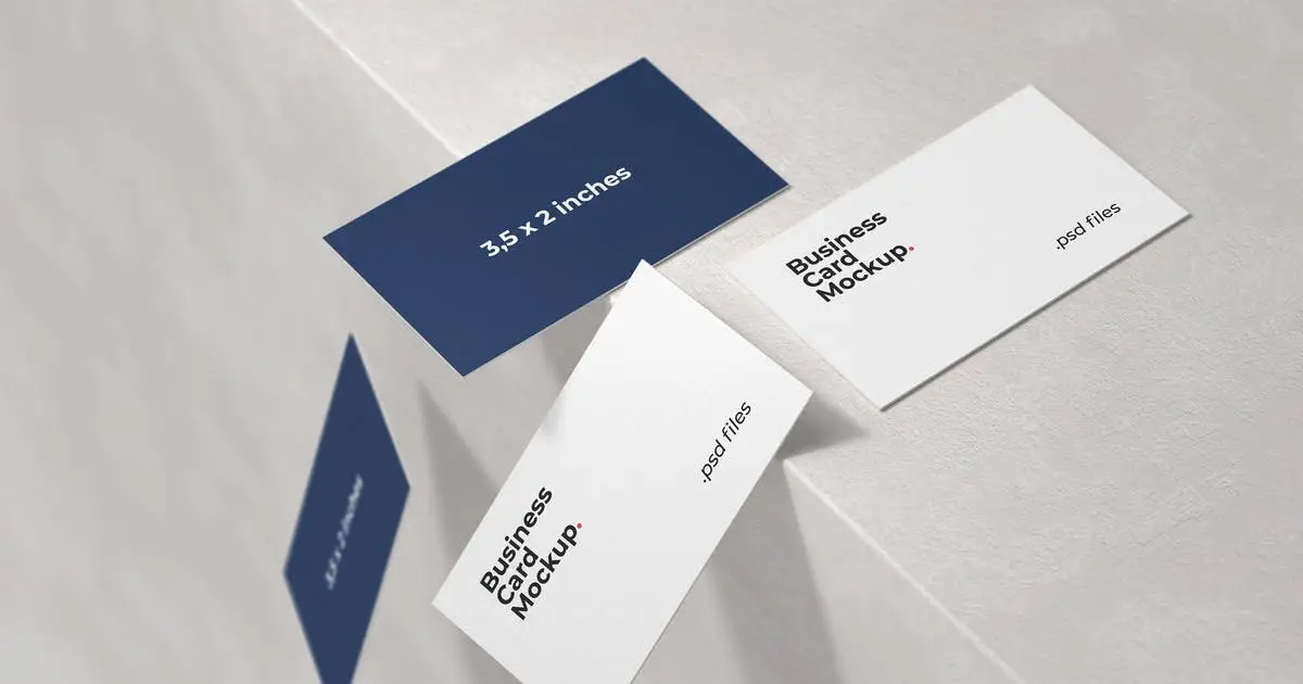 Falling Business Card Mockup