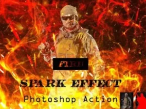 fire spark effect photoshop action