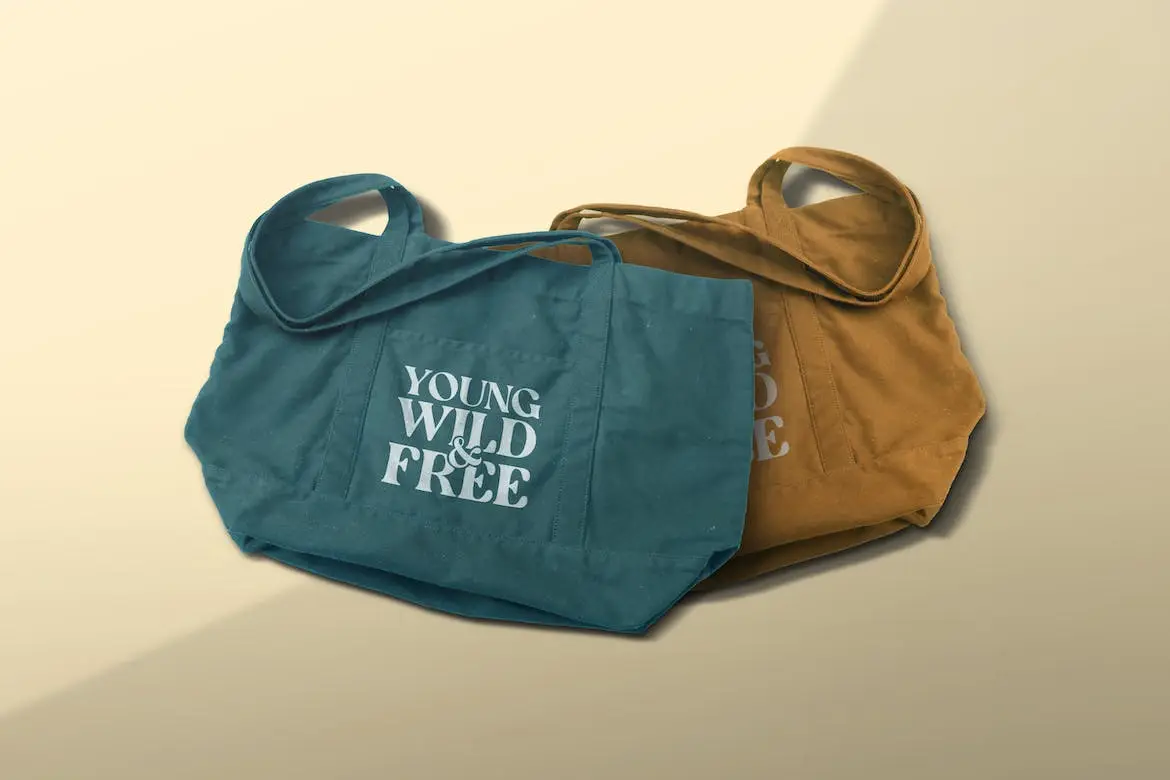 Flat Lay Canvas Tote Bag Mockup