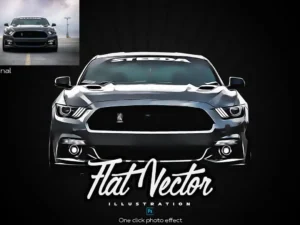 flat vector illustration photoshop action 2