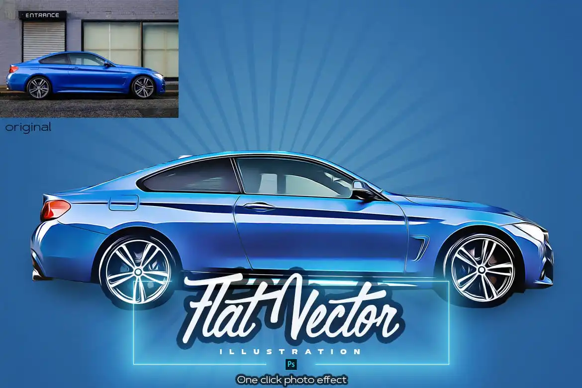 Flat Vector Illustration Photoshop Action 3 flat vector illustration photoshop action 3
