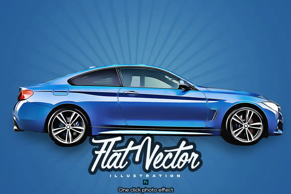 Flat Vector Illustration Photoshop Action 4 flat vector illustration photoshop action 4