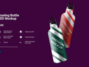 floating bottle mockup