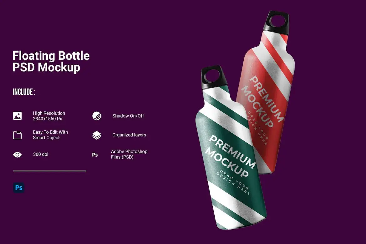 Floating Bottle Mockup