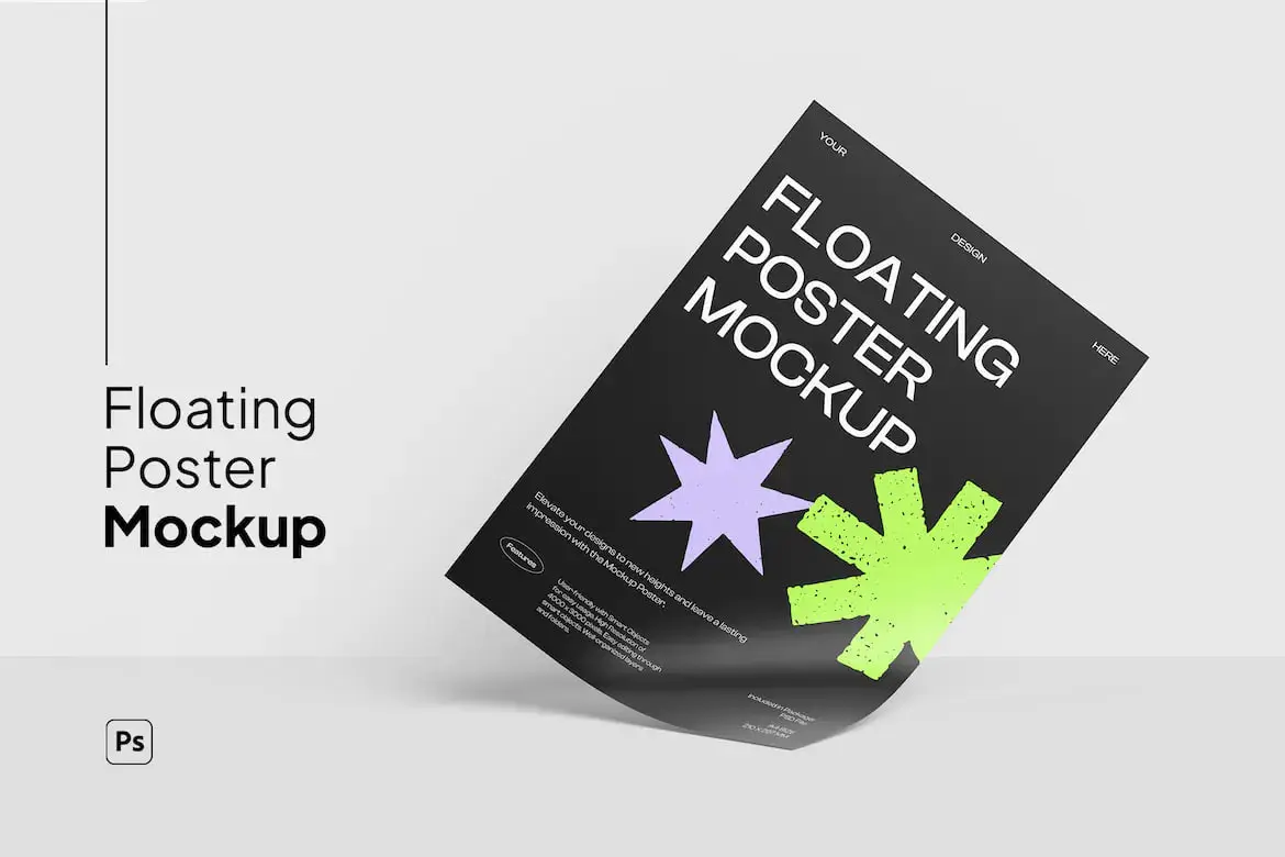 Floating Poster Mockup