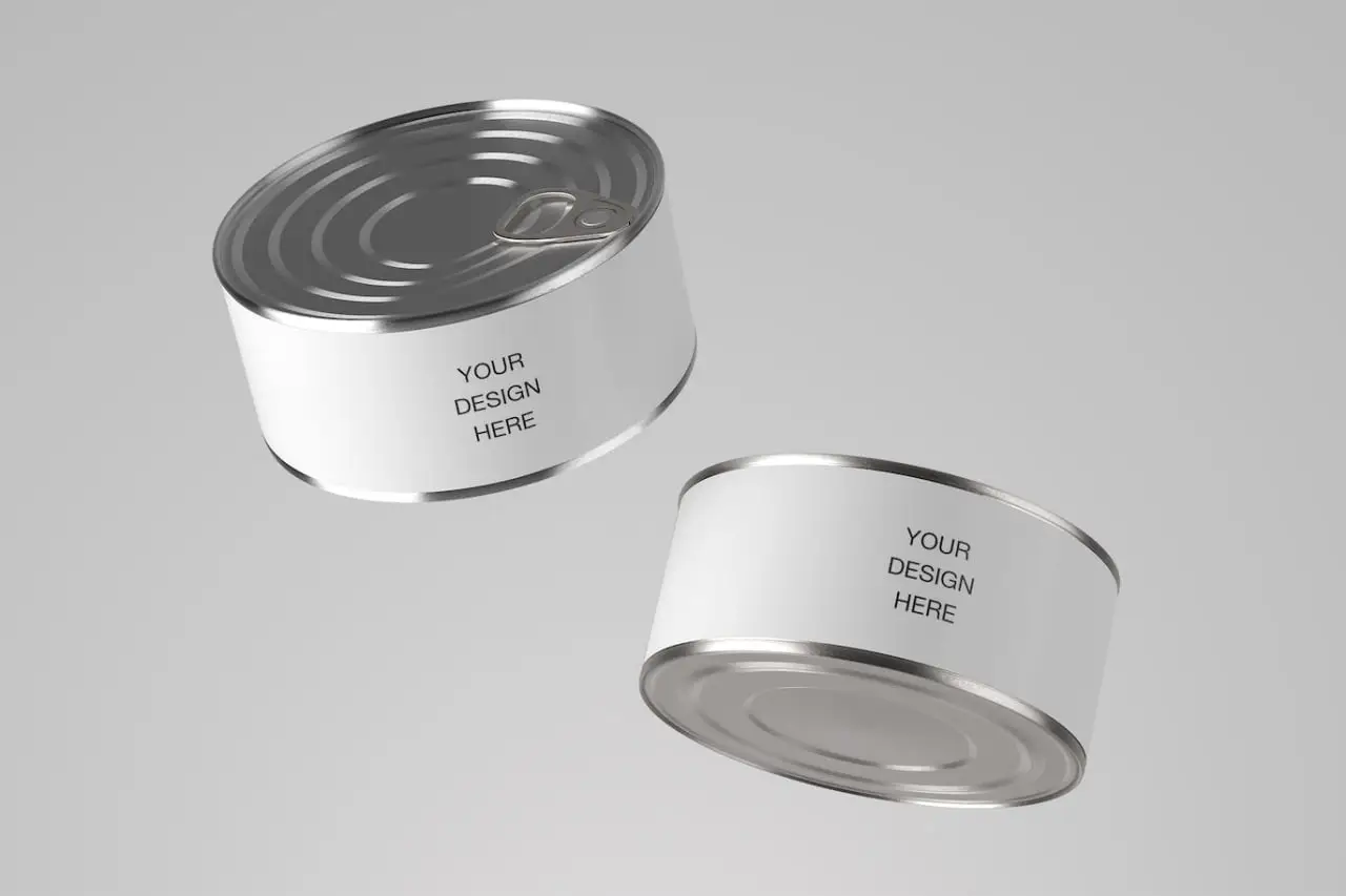 Flying Food Can Mockup, Small