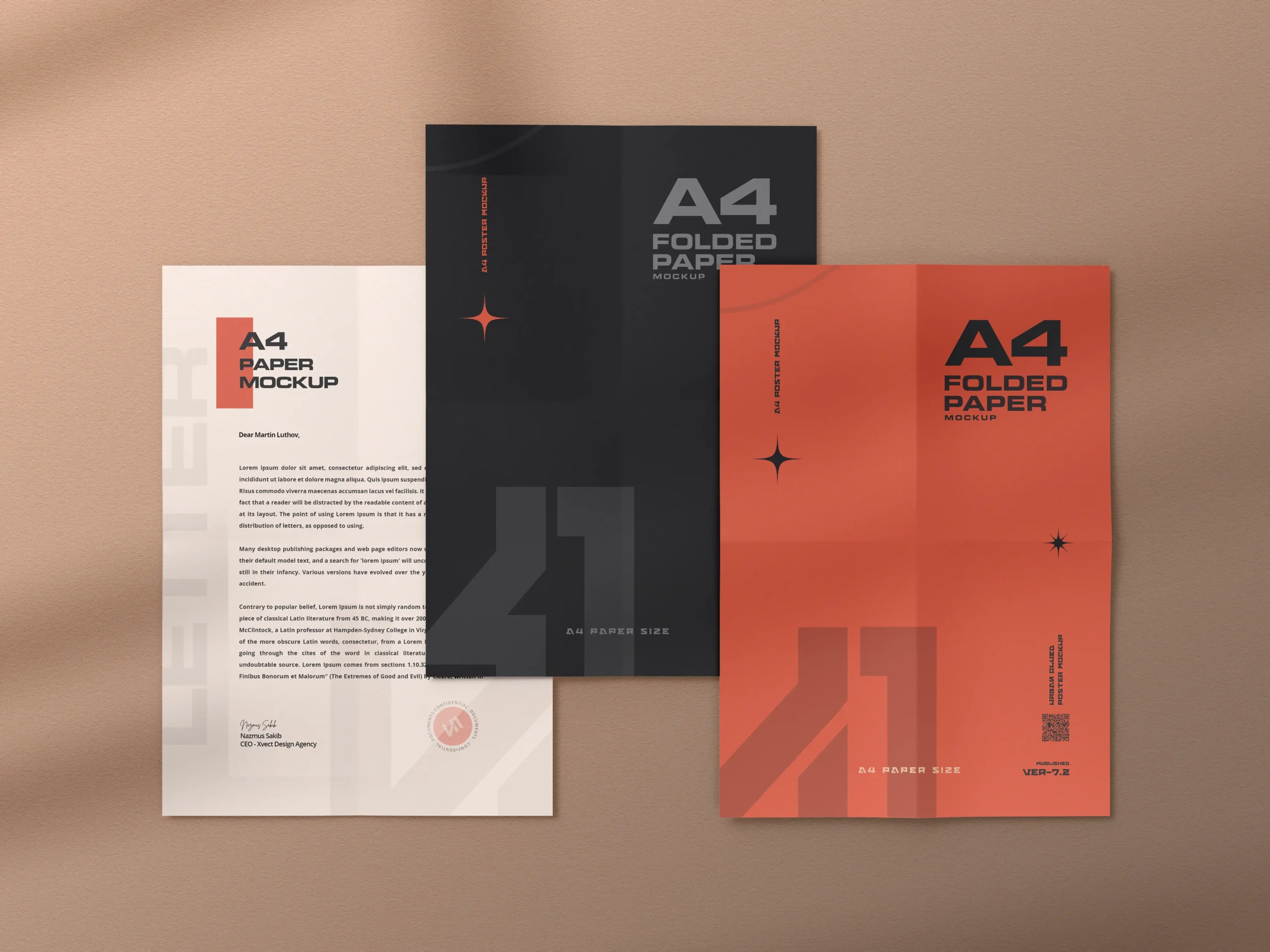 Folded Paper Mockup Set 9 folded paper mockup set 10