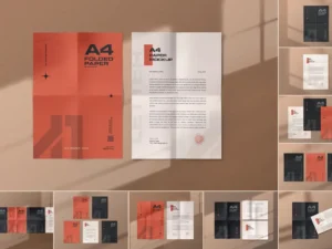 folded paper mockup set 11