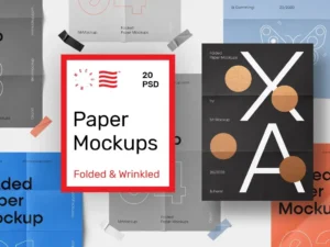 folded paper mockups