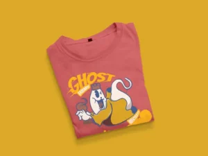 folded red t shirt mockup