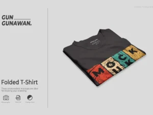 folded t shirt mockup and t shirt box packaging mockup