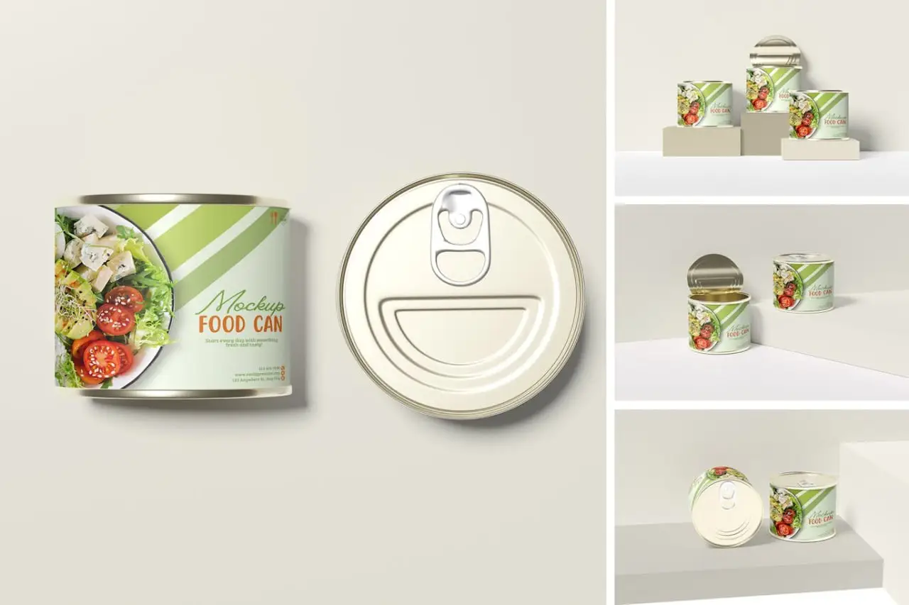 Food Can Mockup