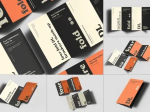 four fold dl brochure mockup