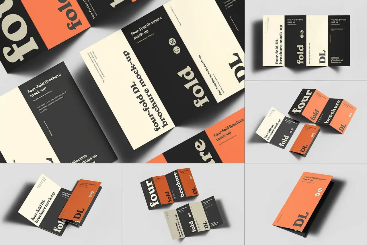 Four-Fold Dl Brochure Mockup