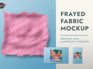 frayed fabric psd mockup