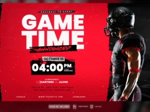 game time american football match banner or website banner template