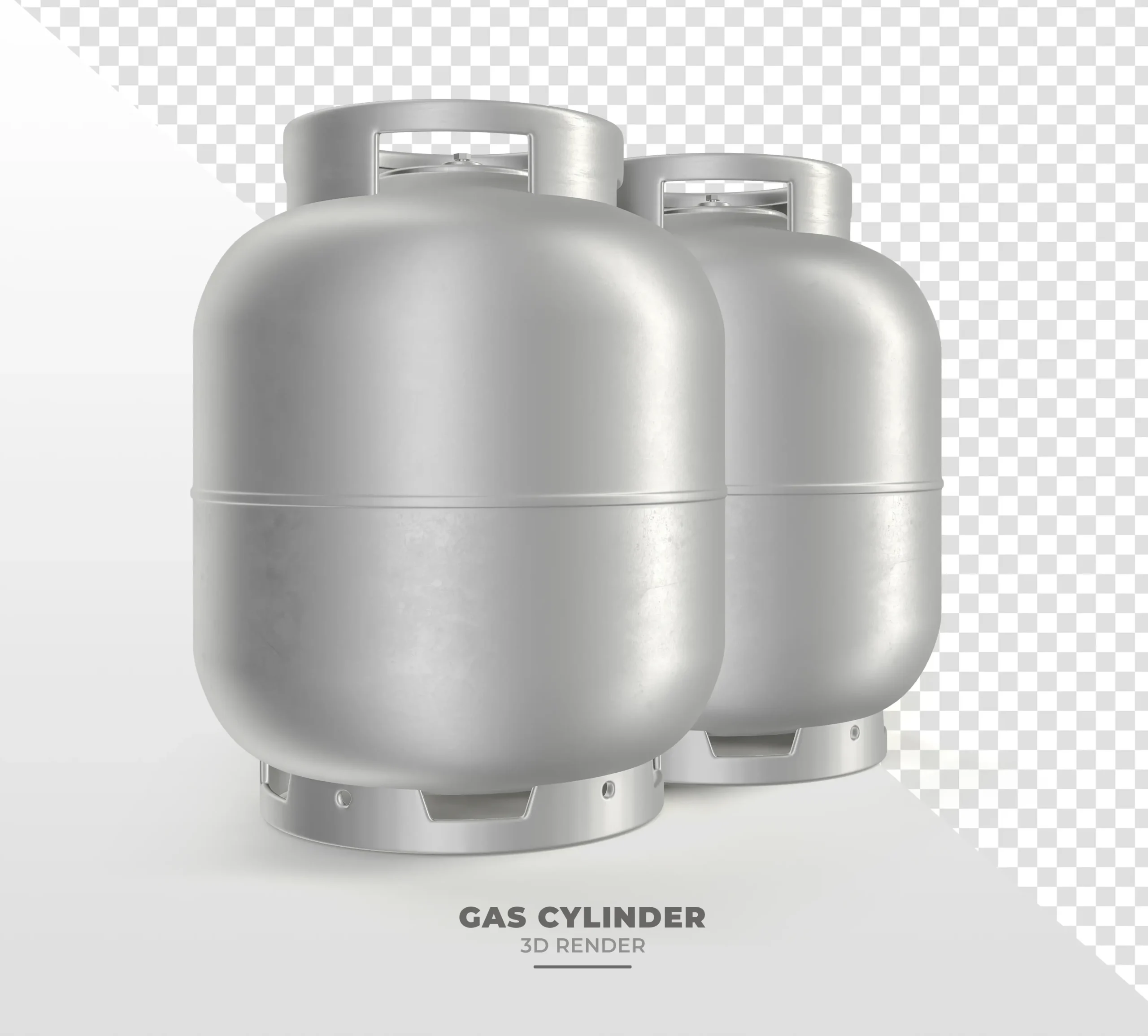 Gas Cylinder Isolated On Transparent Background In Realistic 3D Render