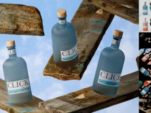 gin bottle mockup set 10