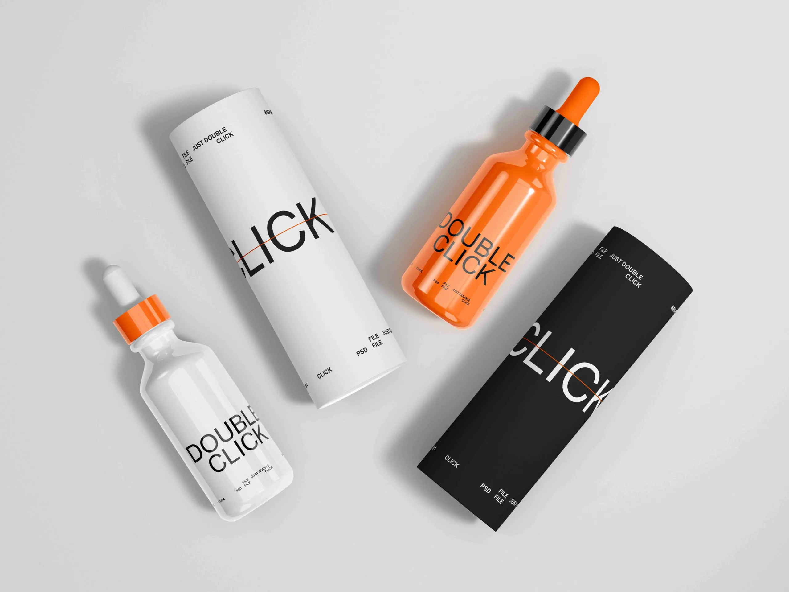 Glass Bottle And Paper Tube Mockup Set 6 glass bottle and paper tube mockup set 2