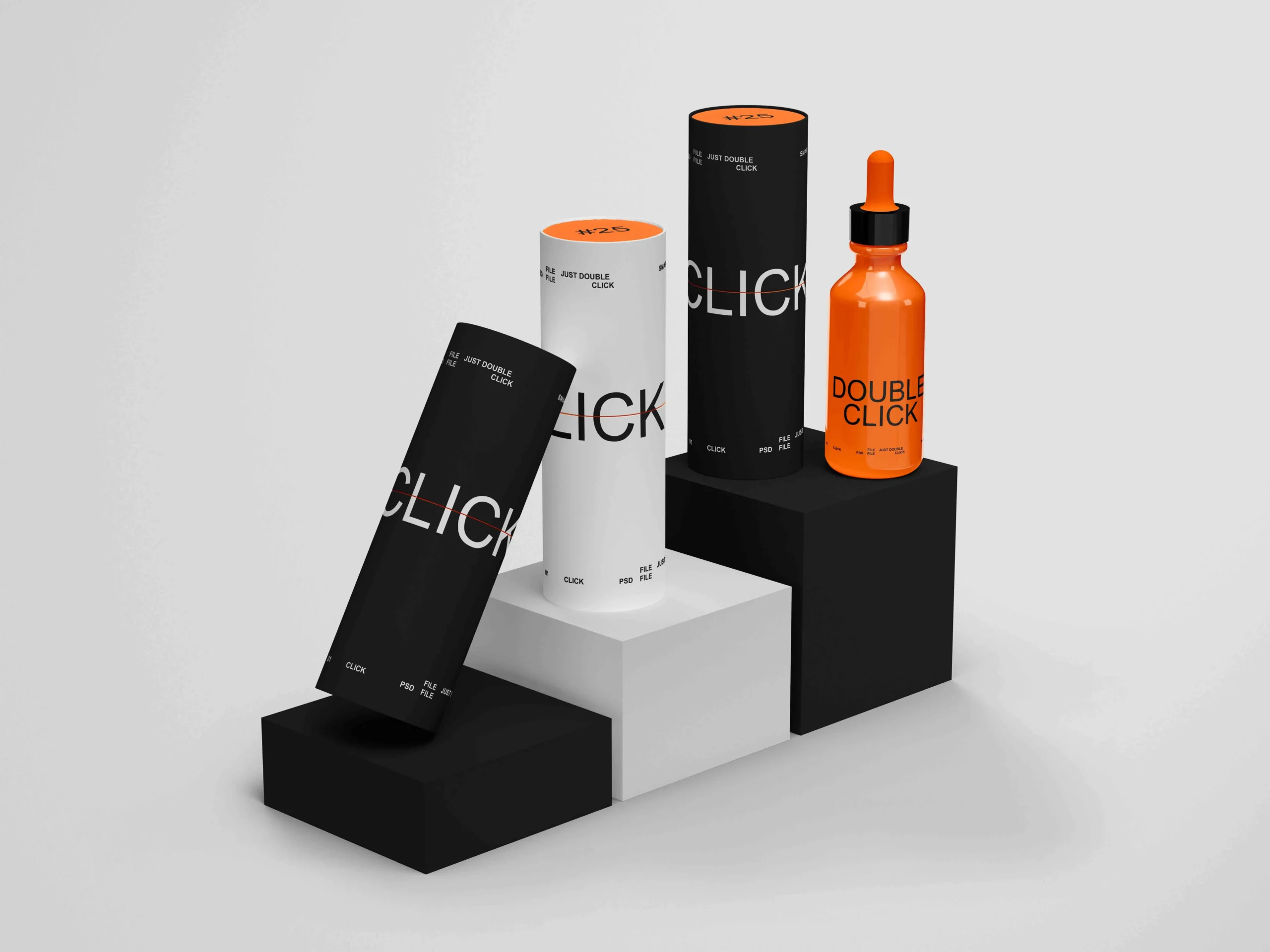Glass Bottle And Paper Tube Mockup Set 4 glass bottle and paper tube mockup set 1