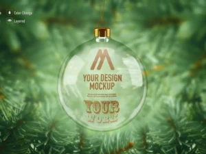 glass christmas ball mockup