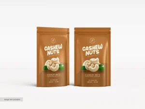 glossy foil peanut pouch packet packaging mockup