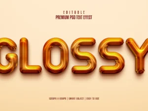 glossy golden editable premium psd text effect maker