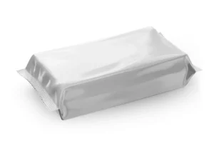 glossy snack pack mockup half side view
