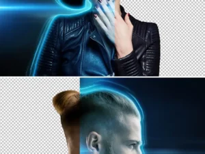glowing portrait photo effect mockup 2
