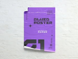 glued poster mockup set 6