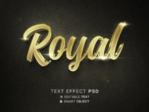 gold font text effect