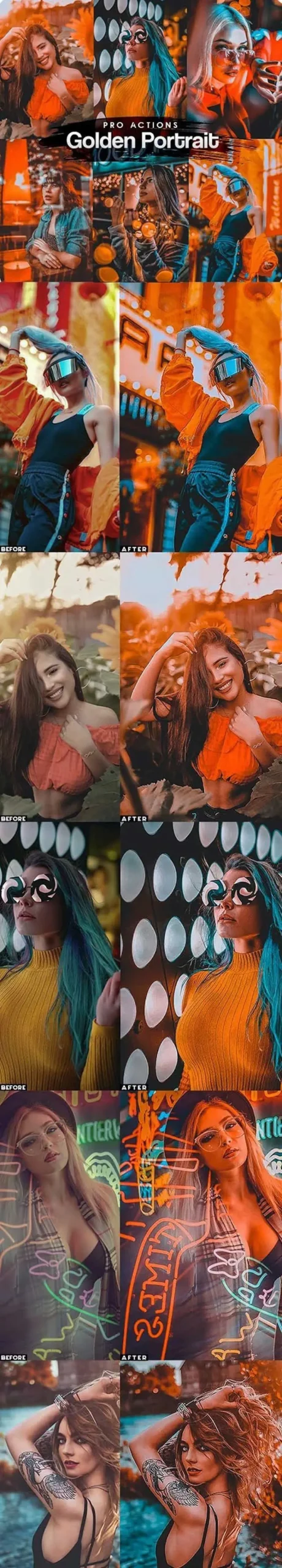 Golden Portrait Photoshop Actions