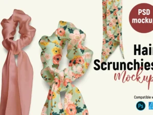hair scrunchies mockup