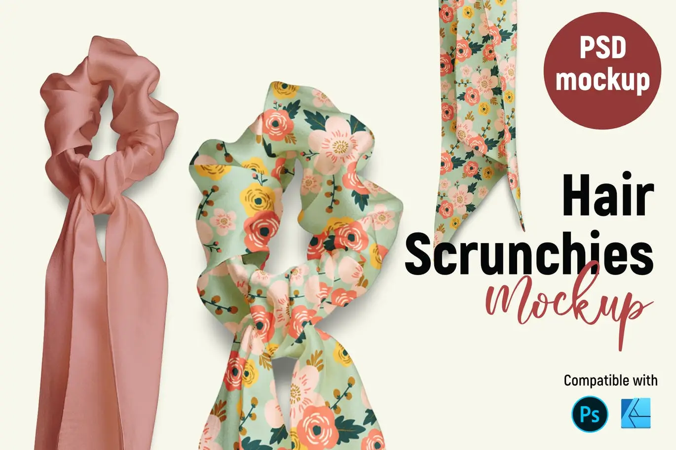 Hair Scrunchies Mockup