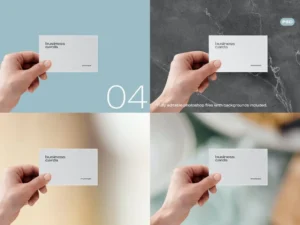 hand holding business card mockup psd 5