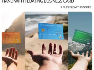 hand with floating business card 9