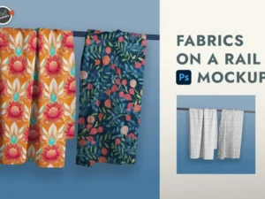 hanging fabric cloths psd mockup