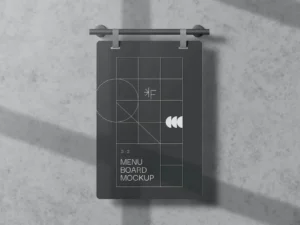 hanging menu board mockups