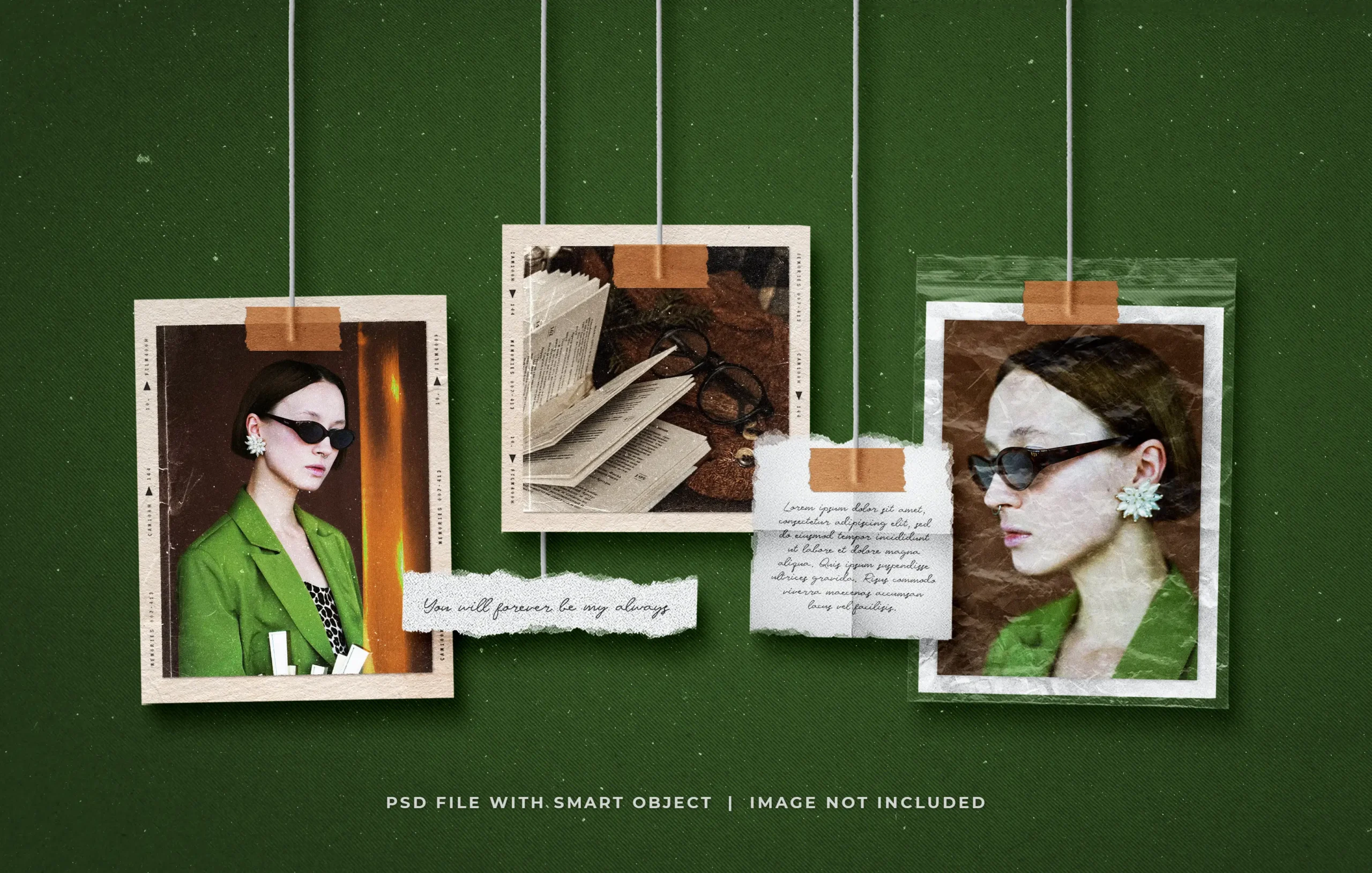 Hanging Photo Paper Frames Collage Moodboard