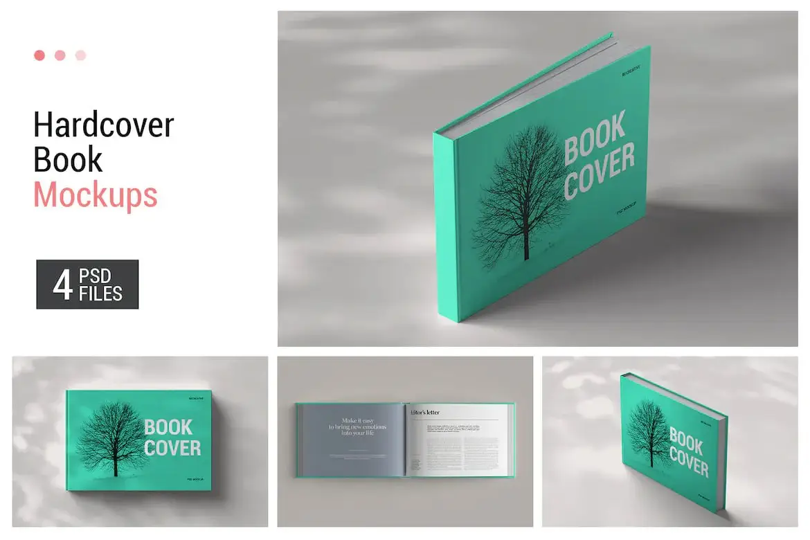 Hard Cover Horizontal Book Mockup 3 hard cover horizontal book mockup 5