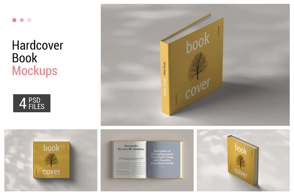 Hard Cover Square Book Mockup
